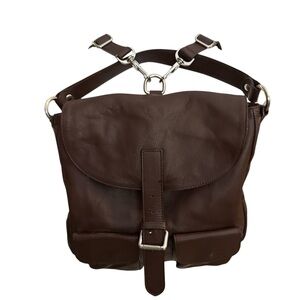 Garnet Hill leather made in Italy Brown Bag/purse backpack pockets, should strap